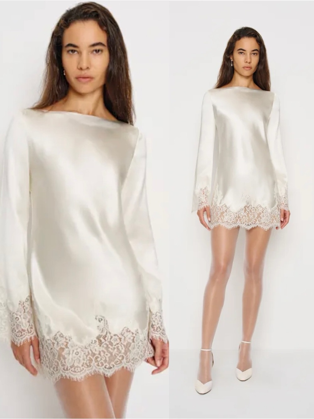 Reformation Blanche Dress Ivory Bridal Silk Size Small